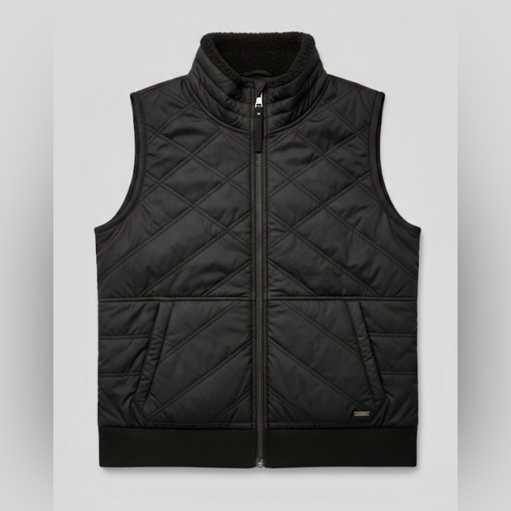 PrAna Black Quilted Sherpa Lined Vest Small